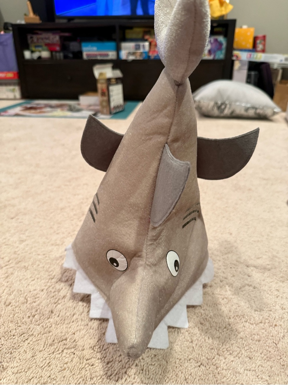 Gray Shark Plush Hat - Cute Sea Creature Headwear
